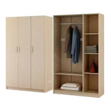 Commercial panel three-door wardrobe, clothing hanging area + multi-tier shelf wardrobe, apartment wardrobe, hotel wardrobe, dormitory wardrobe, inn wardrobe, motel wardrobe