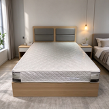 Panel hotel guest room beds, upholstered headboards, panel bed frames, matching bedside tables, upholstered beds, express hotel beds, unit rest room beds, business hotel beds, motel beds